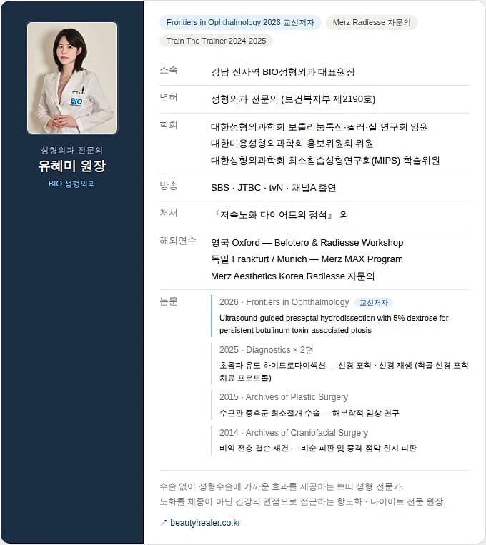 원문 작성 당시 유혜미 원장의 과거 소속·학술 활동 소개