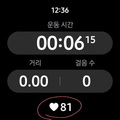 원문 개인 운동 기록의 시계 화면