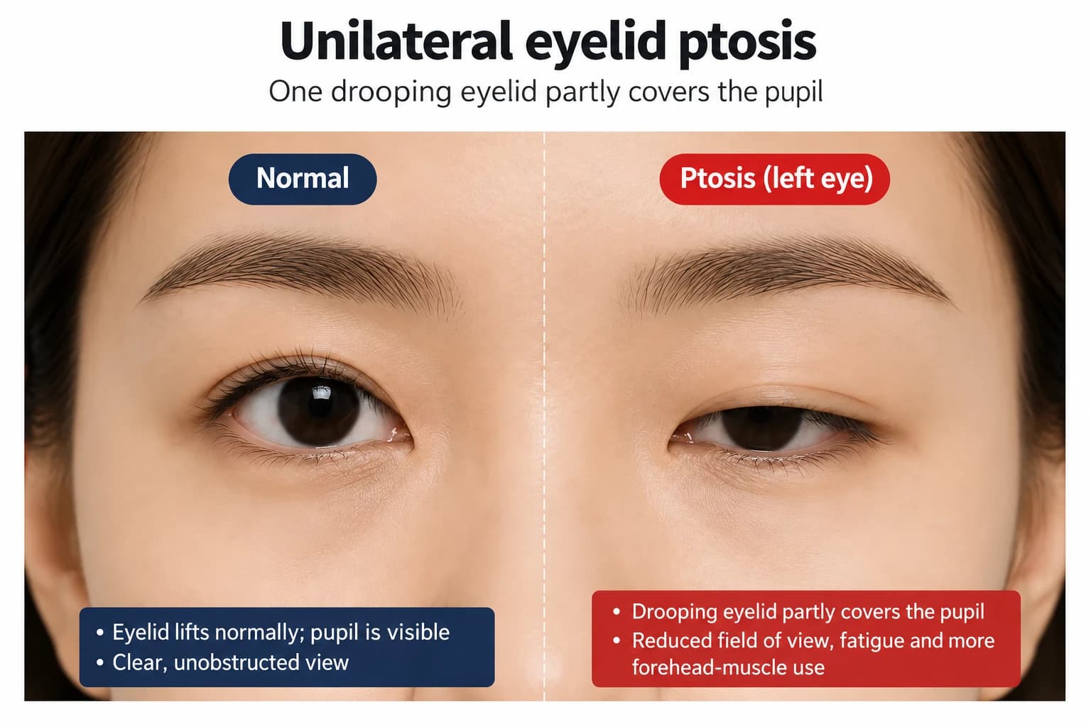 Source conceptual illustration of unilateral eyelid drooping
