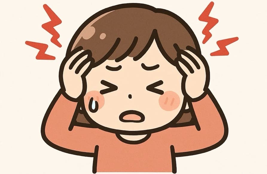 두통을 표현한 원문 일러스트