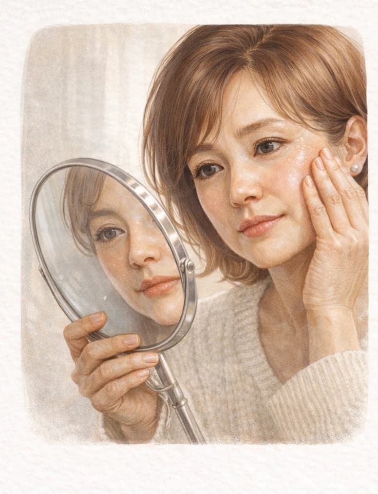얼굴 형태 고민 삽화
