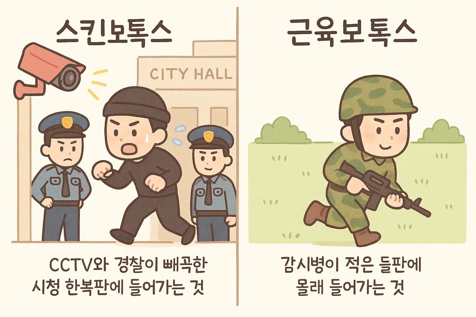 피내·근육 주입의 면역 가설을 표현한 원문 비유 그림