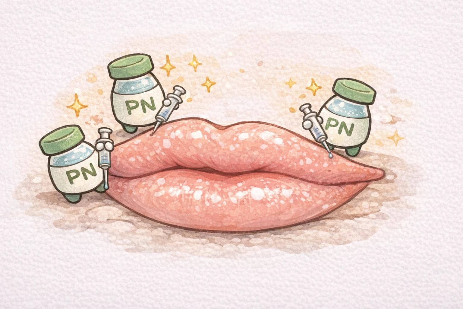 입술 PN 주입을 개념적으로 표현한 원문 일러스트