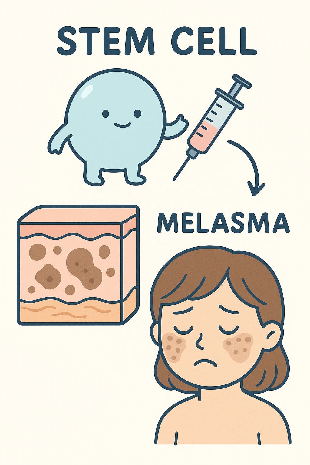 Illustration questioning pigmentation after regenerative procedures