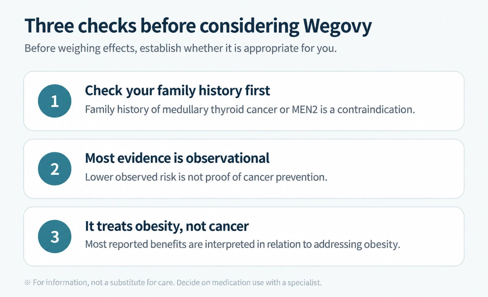 Family history, observational evidence, and the purpose of obesity treatment to discuss before Wegovy