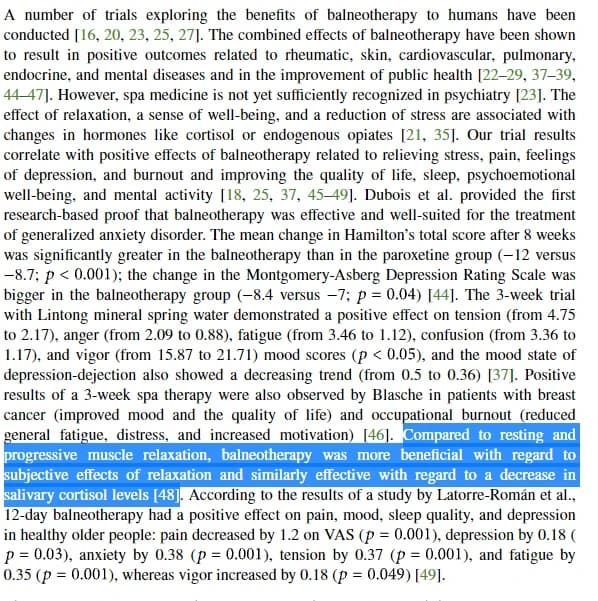 Highlighted passage from the bathing study