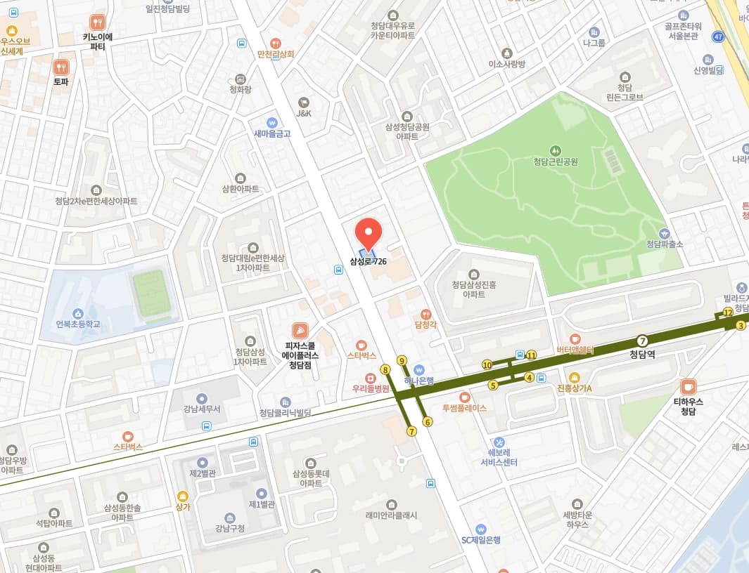 서울특별시 강남구 삼성로 726, 5층 1호(청담동, 경원빌딩)